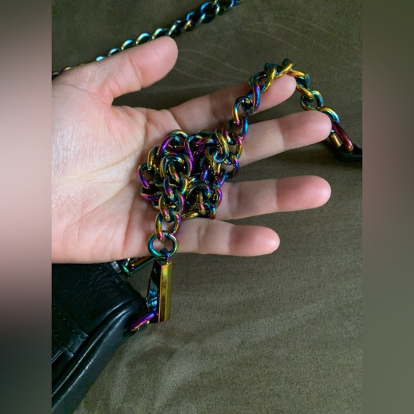 Rebecca Minkoff Mini MAC Oil Slick Iridescent Crossbody Shoulder Bag Purse EUC - Picture 5 of 16